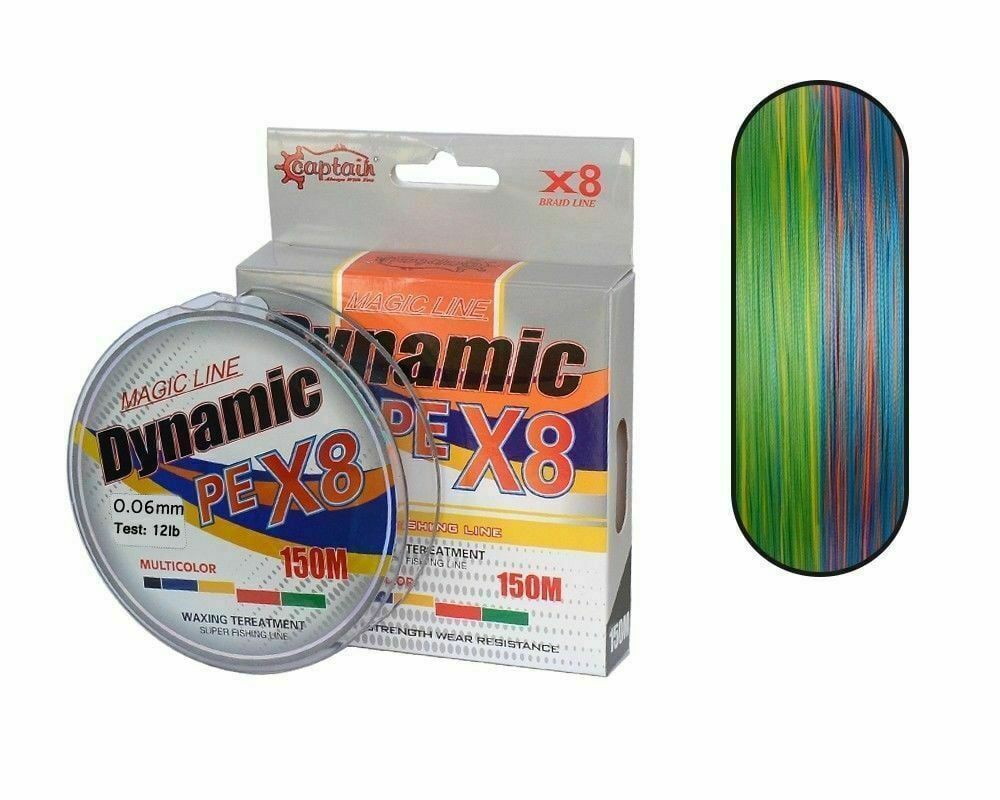 Captain Dynamic Soft PE 8 Örgü Spin İp Misina 150mt Multi Color 0.16 mm