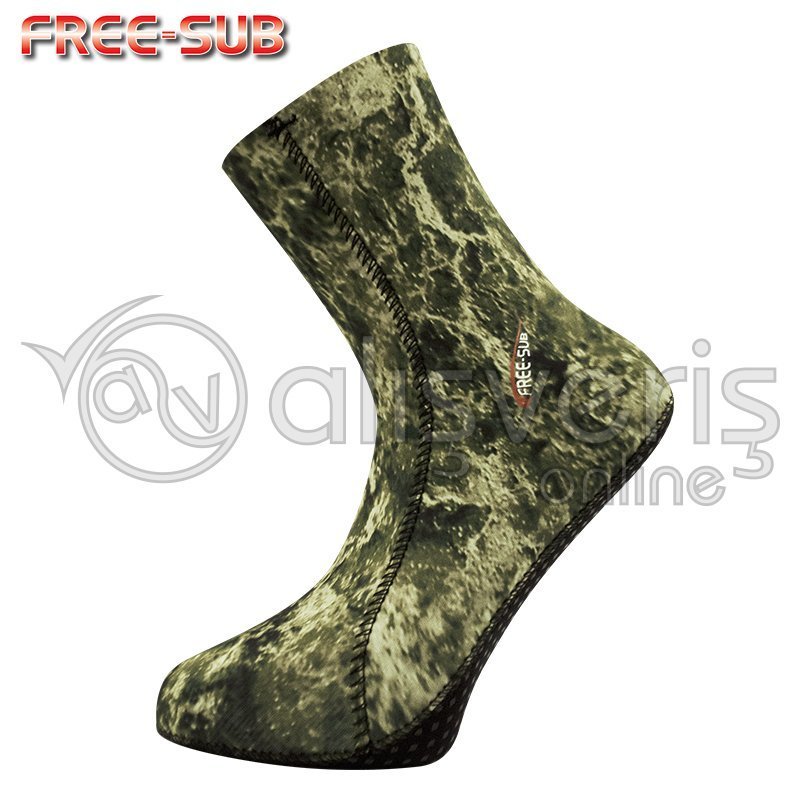 FREE-SUB 5 mm Opencell Expert Green Tabanlı Dalış Çorabı 2XL