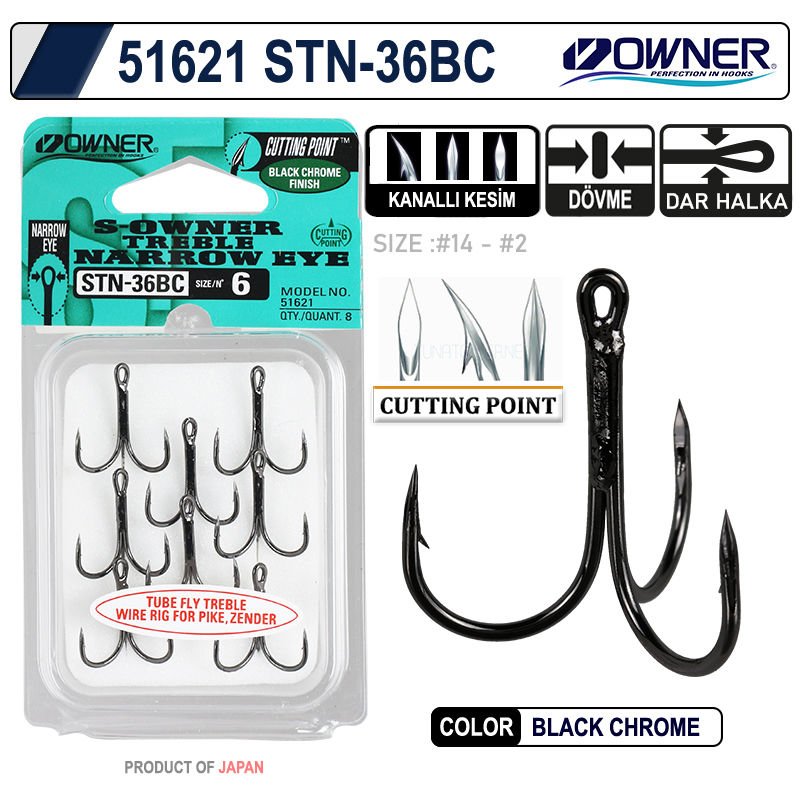 Owner 51621 Stn -36 Black Chrome Üçlü İğne