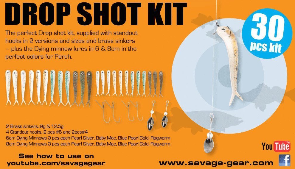 Savage gear Dying Minnow Drop Shot Pro Pack Kit 30 Adet NL Suni yem