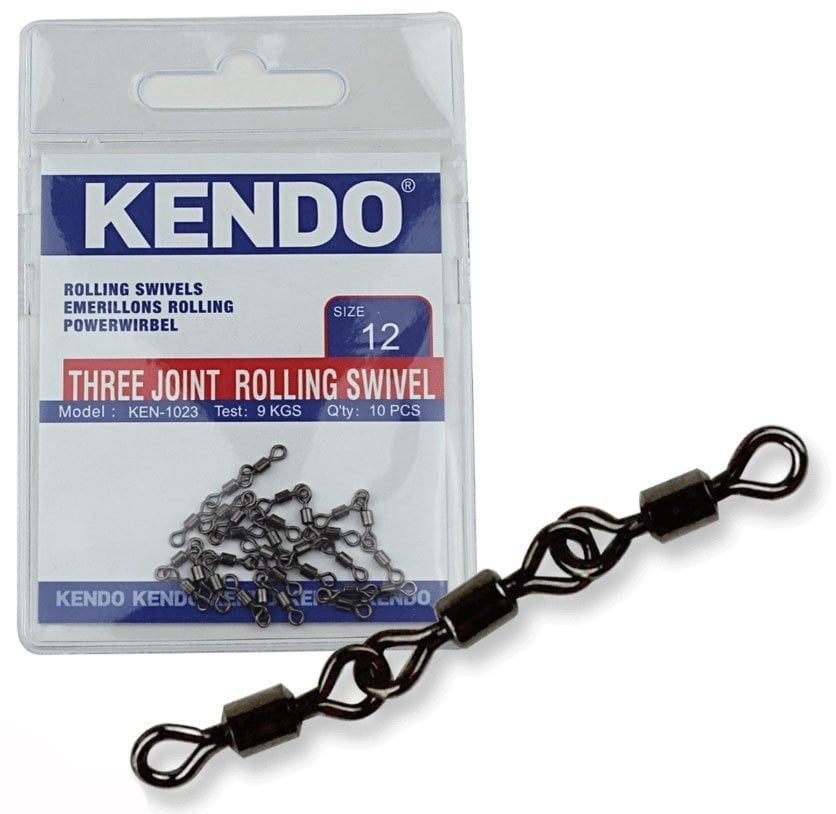 Kendo Three Joint Rolling Swivel No:12 Zincir Fırdöndü 10 Adet 9kg Çeker