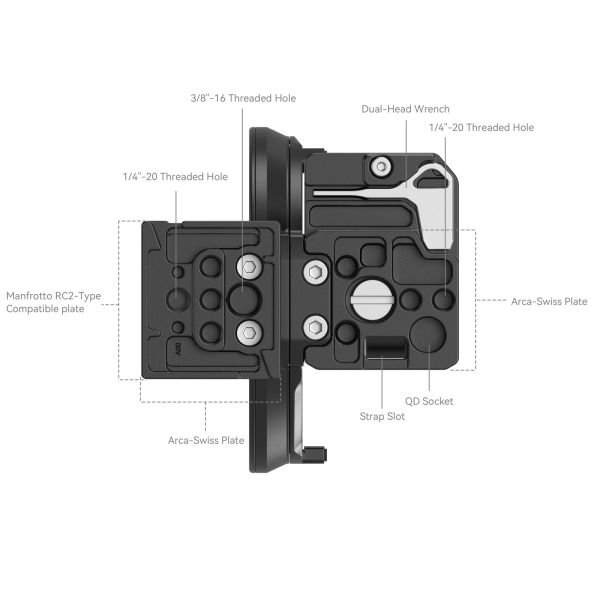 SmallRig 4300 Canon EOS'a  R Serisi İçin Döndürülebilir Yataydan Dikeye Montaj Plakası Kiti