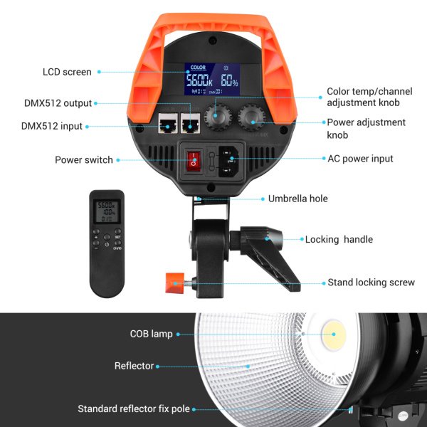 Andoer DL150 (150watt) Video Işığı 2'li Kit (60x90)