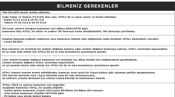 Corner Atoll Canon için Gümüş Dikey Çekim Aparatı