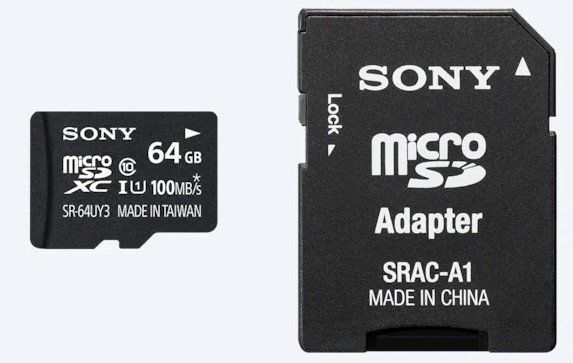 Sony MicroSD 64GB Class10 100mb/s Hafıza Kartı SD Adaptörlü (SR-64UY3A/T1)