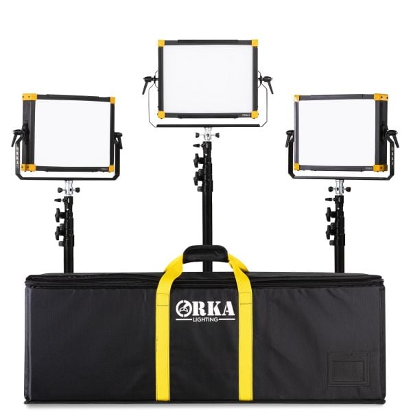 Orka Studio Led X Actual V-Mount OR-4009  3''lü Led Işık Seti