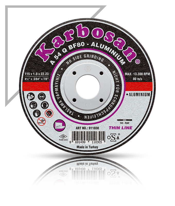 Karbosan 180 x 3.0 x 22.23 Alüminyum Kesme Disk Bombeli