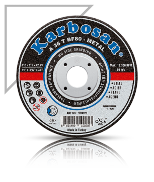 Karbosan 180x3.0x22.23 A36TBF80 Metal Kesme Diski Düz