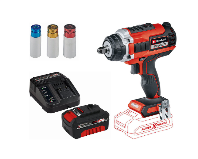 Einhell IMPAXXO 18/400 Kömürsüz Akülü Somun Sıkma ve 4,0 Ah Starter Kit