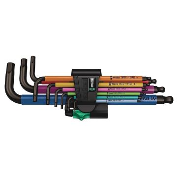 Wera 3950/9 Hex-Plus Çok Renkli Pas.L Anahtar Seti