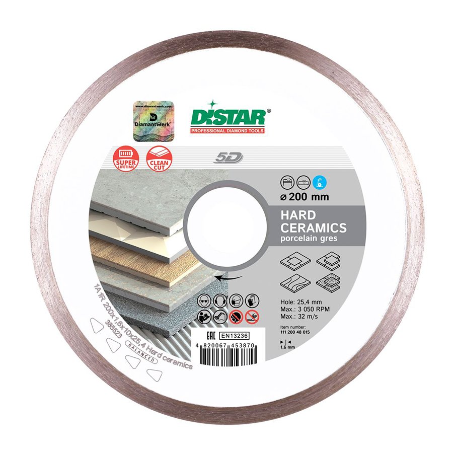 Distar 1A1R Hard Seramik 250x1,6/1,2x10x25,4 Elmas Testere