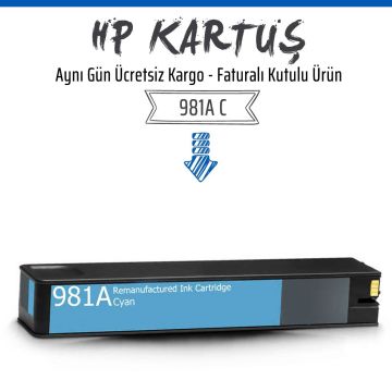 HP 981A Mavi Muadil Kartuş /J3M68A/556dn/556xh/586z/586dn/586f