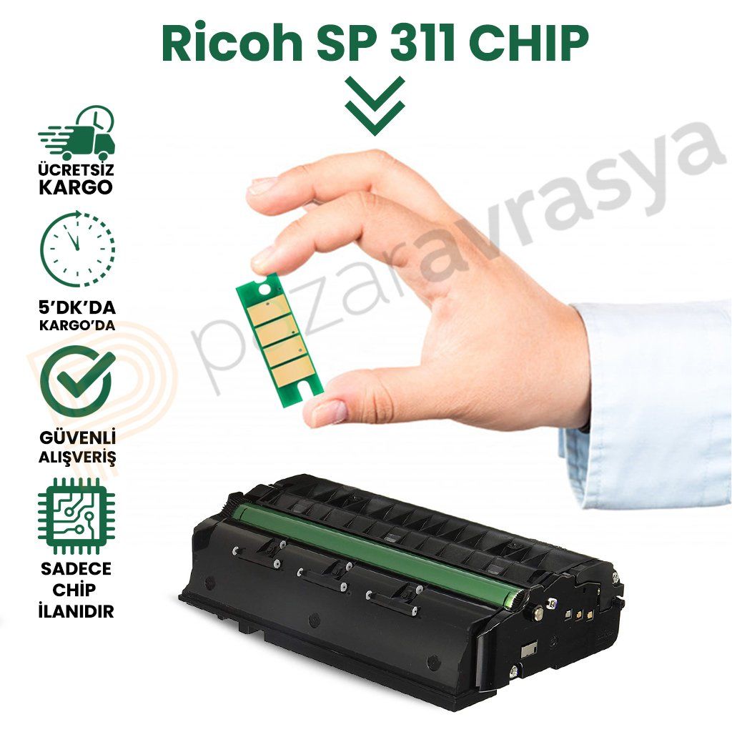Chip Ricoh SP-311/SP-325/SP-377/SP-300 Muadil Toner Çipi 6.4K