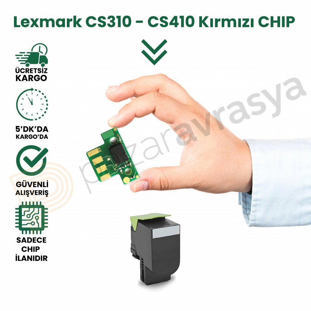 CHIP LEXMARK CS310/CS410/CS510 KIRMIZI TONER ÇİP 3K