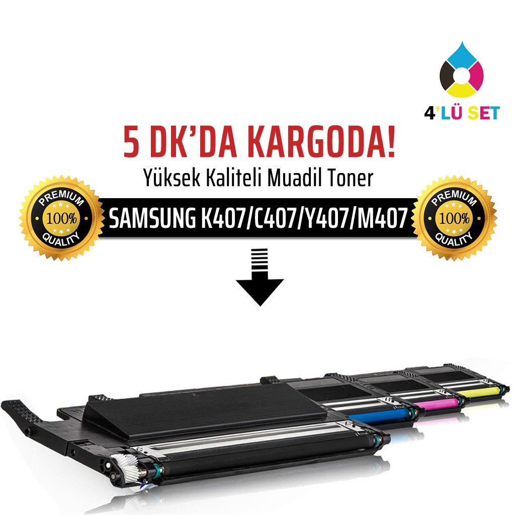 Samsung CLP-320 Muadil Takım Toner 4'lü Set | CLT-K407S | CLP325