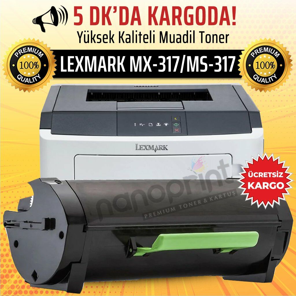 Lexmark MS-317/MS-317dn Çipli MX317 Muadil Toner /NP/ MX-317