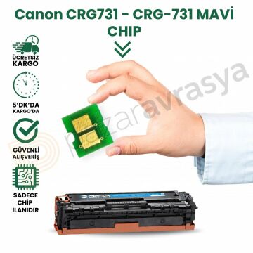 Canon CRG731/CRG-731 Mavi Çip /LBP-7100/LBP-7110/Chip