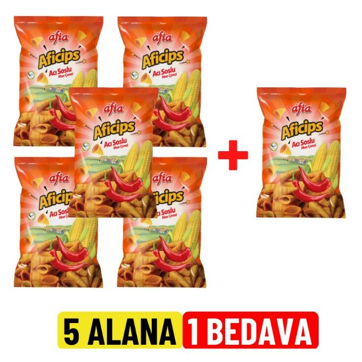 Afia Aficips Acılı Mısır Cips 50 gr 5 Alana 1Bedava