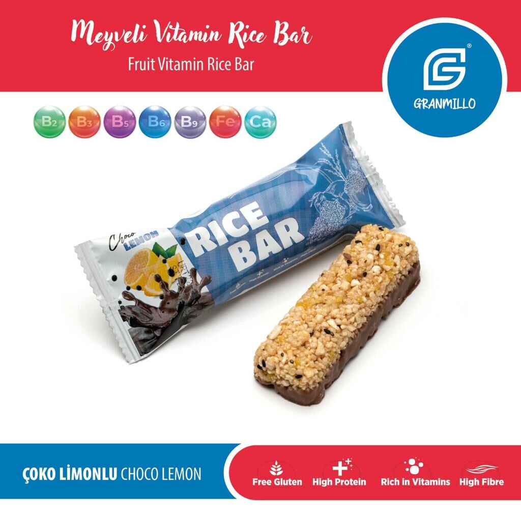 Granmillo Limonlu Çikolata Kaplı Rice Bar 30 Gr