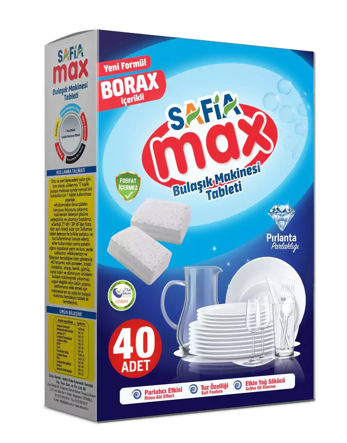 Safia Max Bulaşık Makine Tableti 40lı