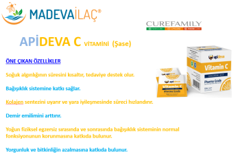 Apideva C VİTAMİNİ-ŞASE  (30 şase)