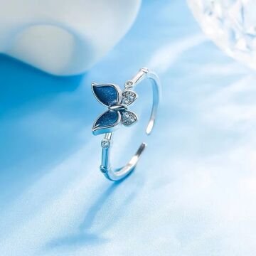 Blue Butterfly Gümüş Yüzük