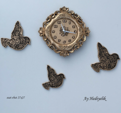 Dekoratif Saat ve Kuşlar
