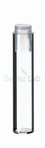 1ML SHELL VİAL, 35 X 7.8MM, CLEAR GLASS; 6MM PE PLUG, TRANSPARENT 100/pack