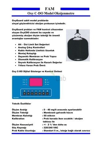 OxyGuard Oxy CD-O II Model Oksijenmetre (SABİT MODEL OKSİJEN ÖLÇÜM)