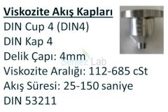 Viskozite Akış Kabı DIN 53211 DIN Cup 4 Akış Kabı - (4mm & 112-685 cSt)