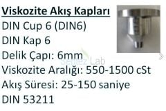 Viskozite Akış Kabı DIN 53211 DIN Cup 6 Akış Kabı - (6mm & 550-1500 cSt)