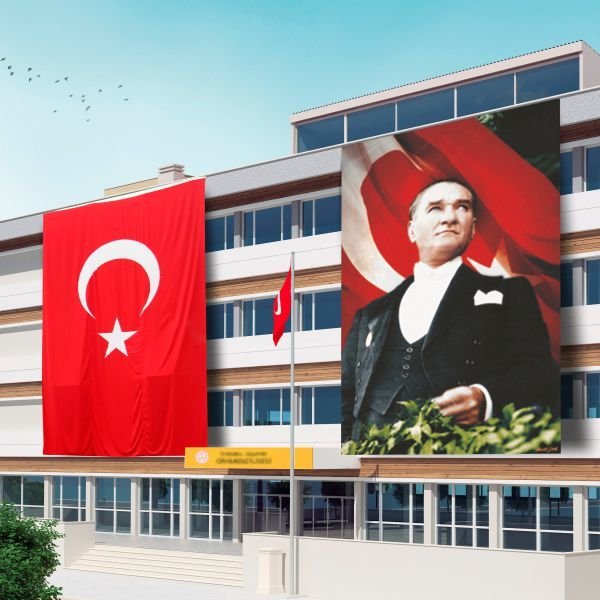 600x900 Atatürk Posteri ve Türk Bayrağı Raşel Kumaş-5