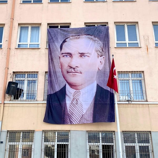 400x600 Atatürk Posteri ve Türk Bayrağı Raşel Kumaş-3