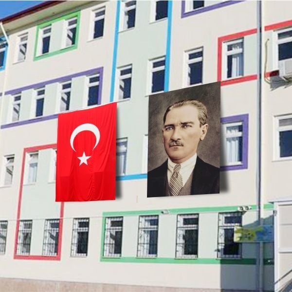 Atatürk Posteri ve Türk Bayrağı Raşel Kumaş 150x225 cm -3