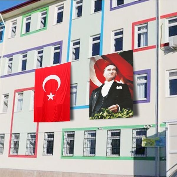 Atatürk Posteri ve Türk Bayrağı Raşel Kumaş 150x225 cm -5