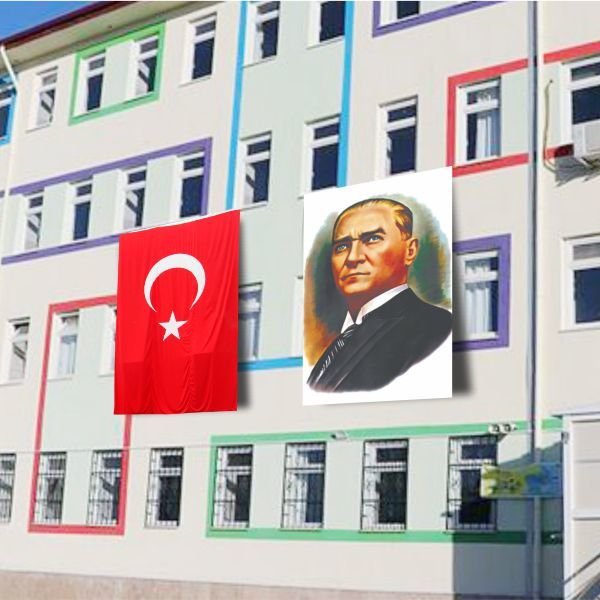 Atatürk Posteri ve Türk Bayrağı Raşel Kumaş 150x225 cm -6