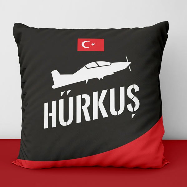 Hürkuş Temalı Baskılı Yastık-8