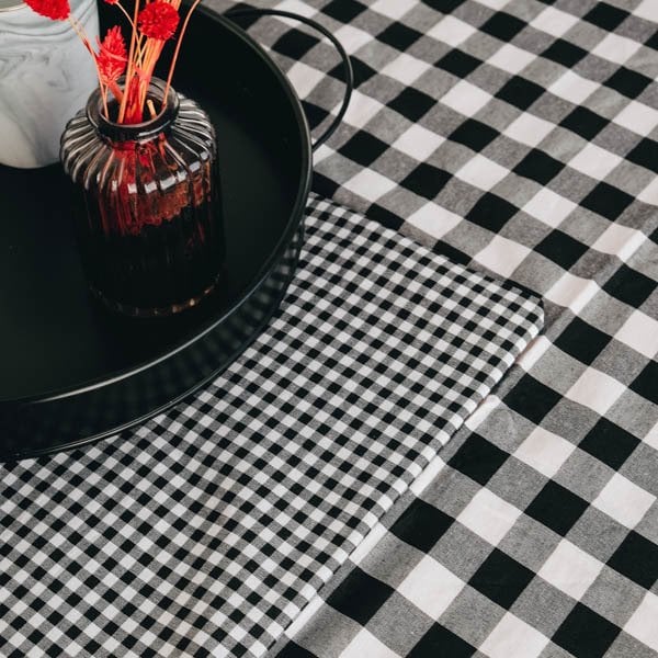 Pötikare Masa Örtüsü Siyah-Beyaz 160x160 cm