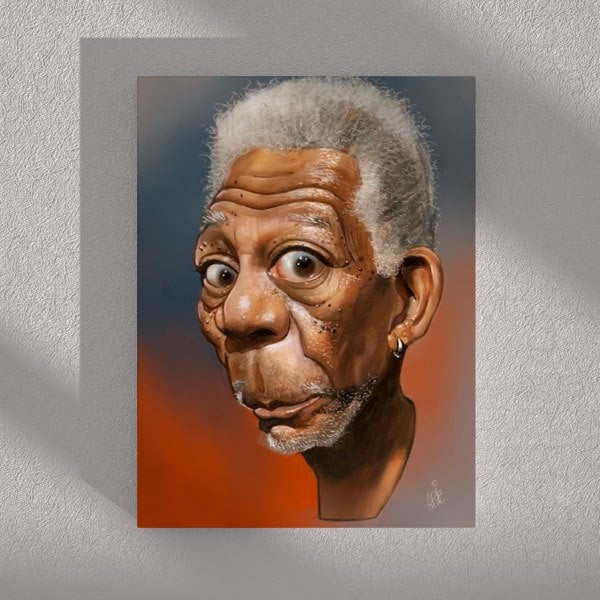 Morgan Freeman Karikatür Kanvas Tablo 30x45 cm