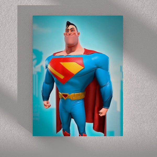 Süperman Karikatür Kanvas Tablo 30x45 cm