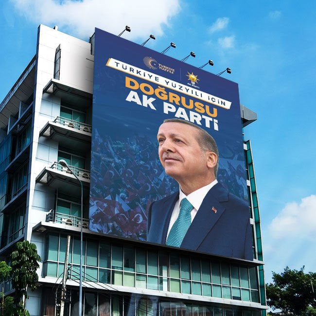 Recep Tayyip Erdoğan Kumaş Seçim Posteri 300x450 cm