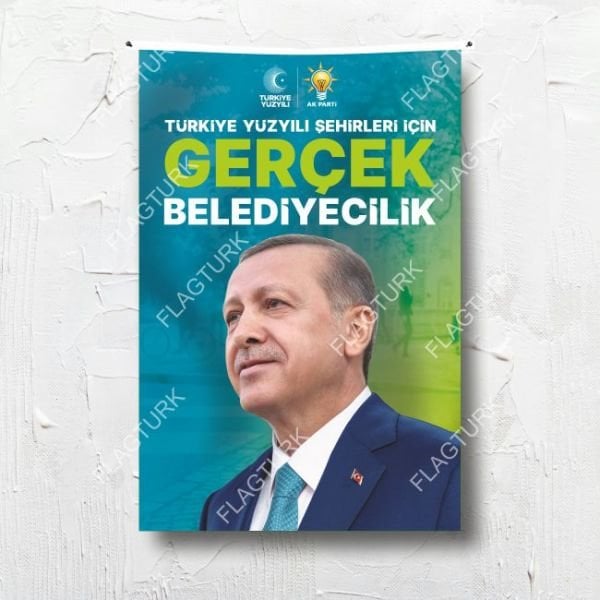 Ak Parti Seçim 2024 Recep Tayyip Erdoğan Posteri 100x150 cm