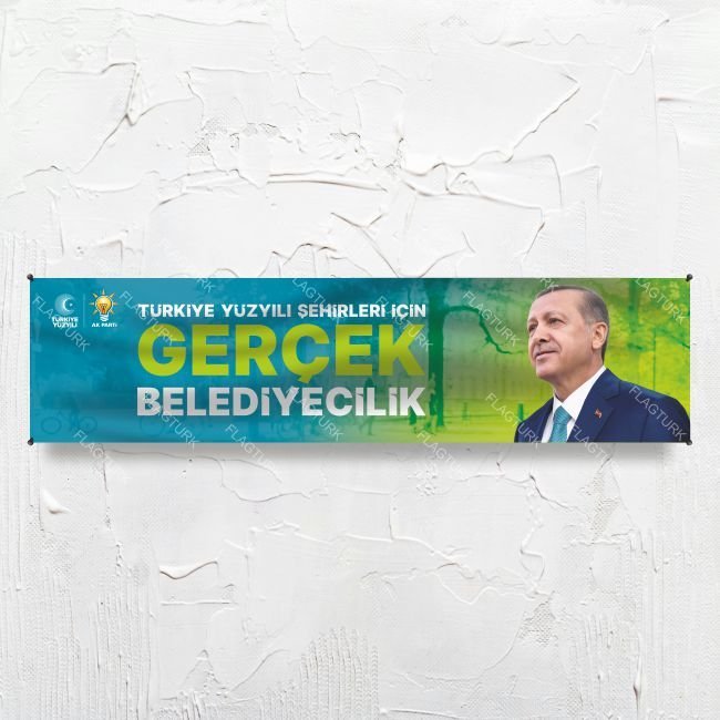 Ak Parti Recep Tayyip Erdoğan Pankartı 75x300 cm