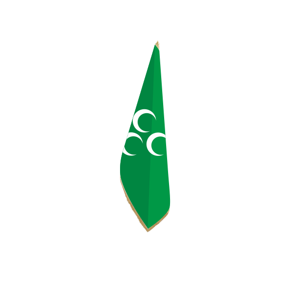 Üç Hilal Yeşil Makam Bayrağı (Telalı-Simli-Direksiz) 100x150 cm