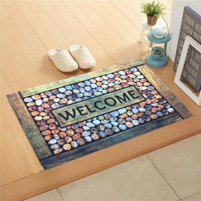 Giz Home Trendy Kapı Paspası 45X75 Welcome Taş