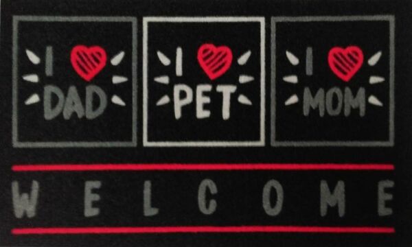 Giz Home İtalyan Kokardo Kapı Paspası 40X70 Welcome Pet