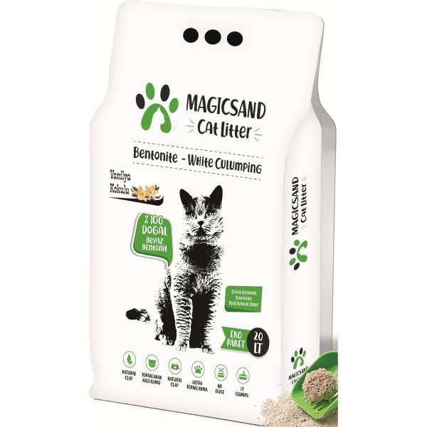 Magicsand Cat Litter Vanilya kokulu Kedi Kumu 20 lt İnce Taneli