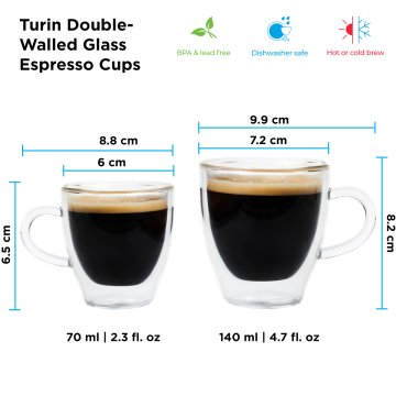 Grosche Turin Çift Cidarlı Espresso Bardağı 2 x 70 ml