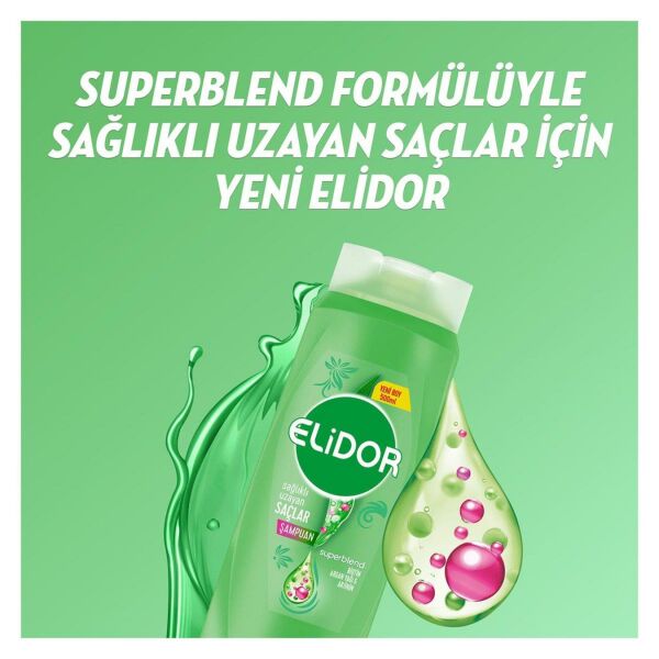 ELİDOR SAMPUAN 400 ML YEŞİL SAĞLIKLI UZAYAN SAÇLAR