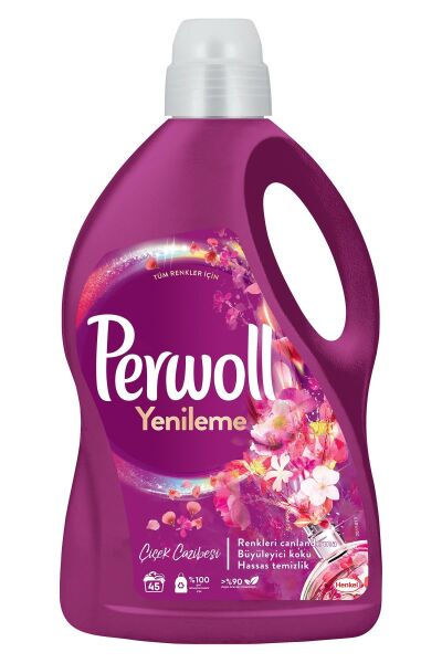 PERWOLL 2,7 L K. PEMBE ÇİÇEK CAZİBESİ & YENİLEME & RENKLİ SİHİR 45 YIKAMA